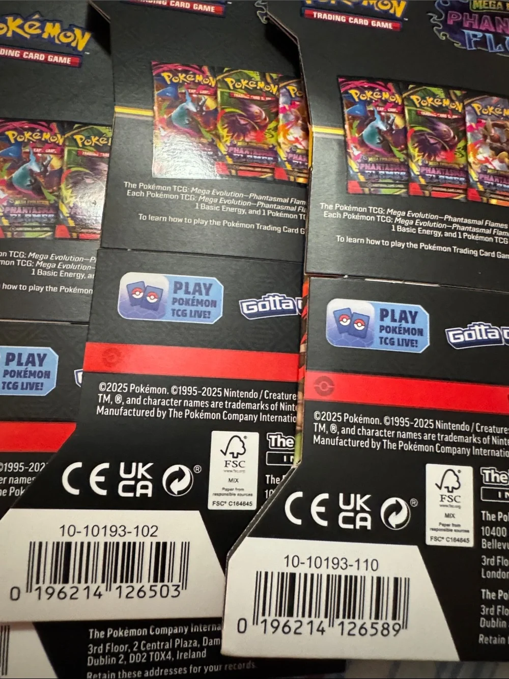 Pokemon Phantasmal Flames Trading Card Booster Pack lot of 6 New Sealed